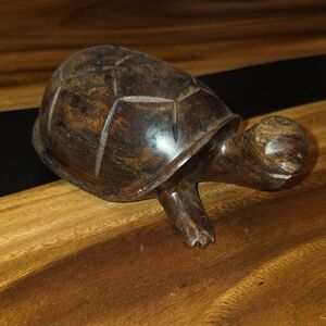 Handcrafted Wooden Turtle Figurine